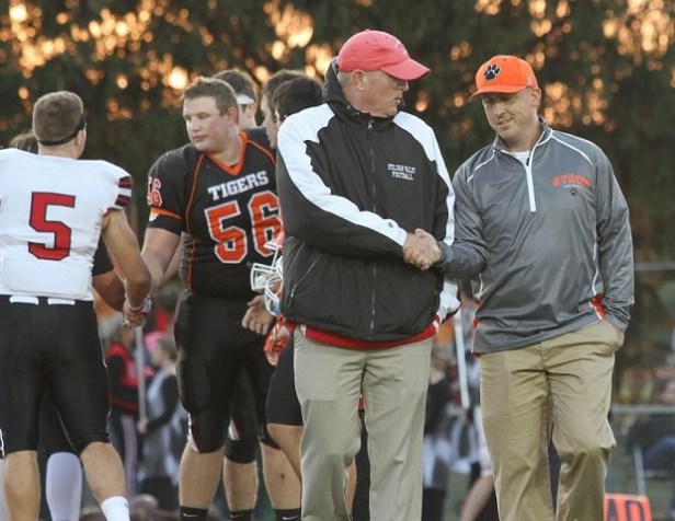Byron Coach Boyer and Stillman Valley Coach Lalor