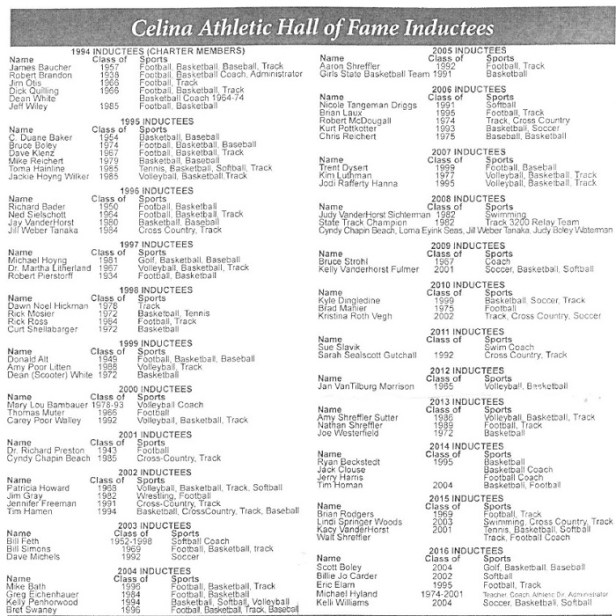 Celina Hall of Fame