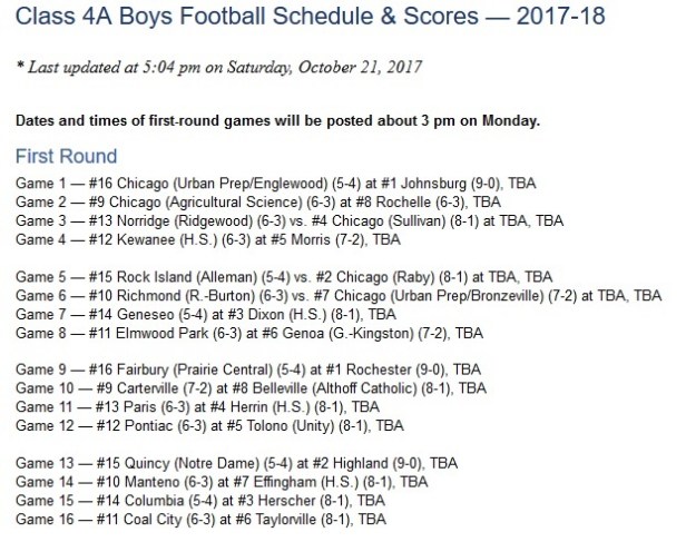 IHSA 4A Pairings