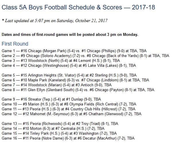 IHSA 5A Pairings