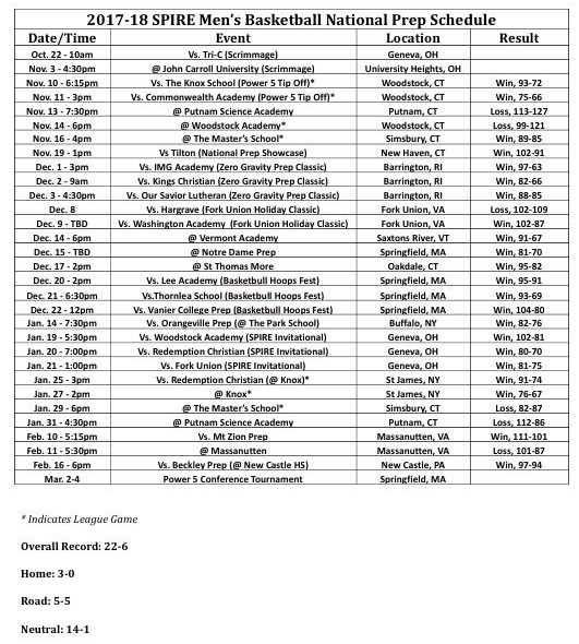 Spire schedule