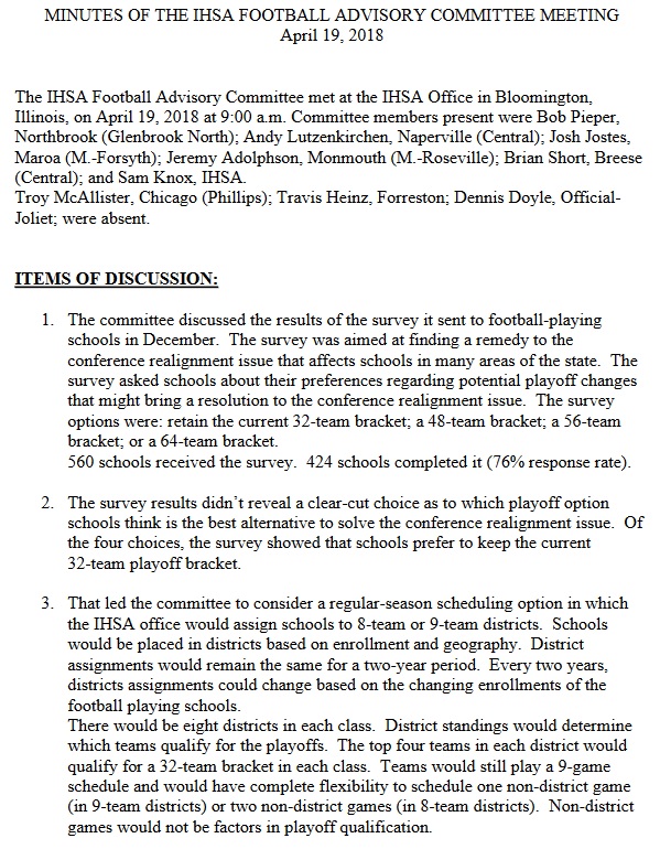 IHSA Football Proposal