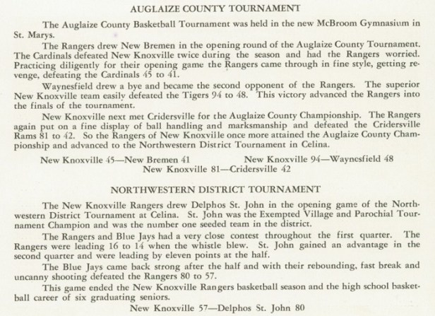 1953 NK Boys Basketball tourney review