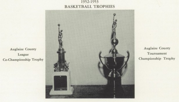 1953 NK Boys Basketball trophies