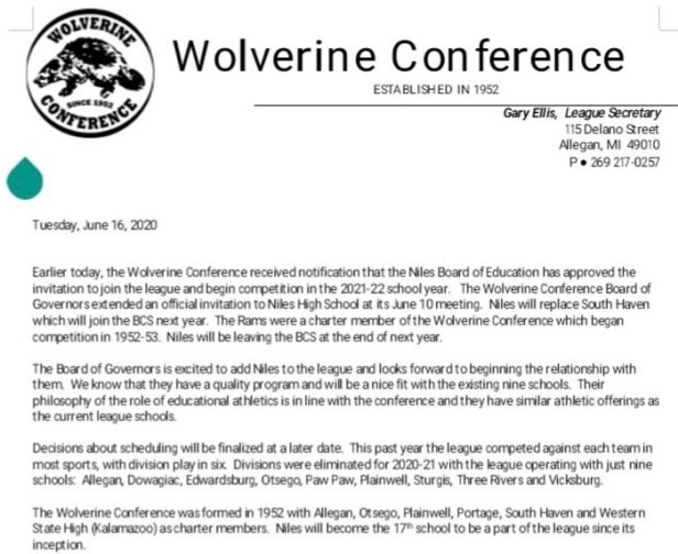 Niles joins wolverine