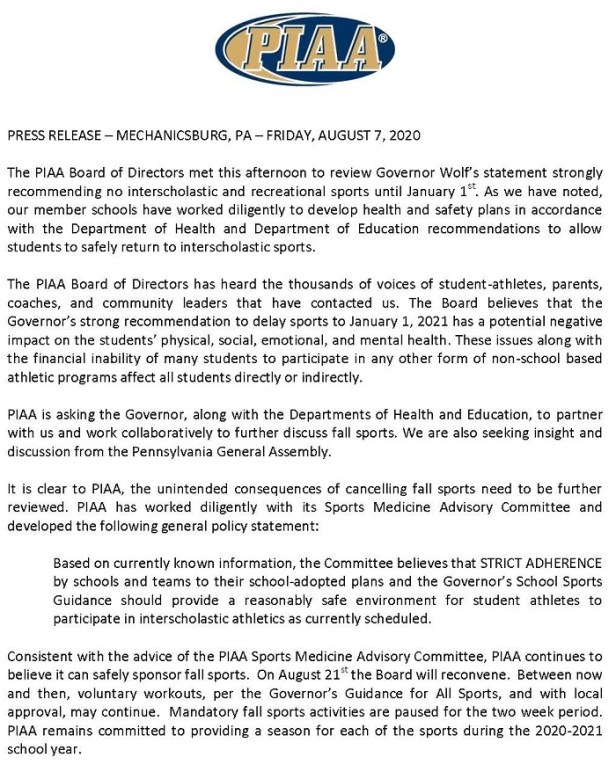 PIAA statement